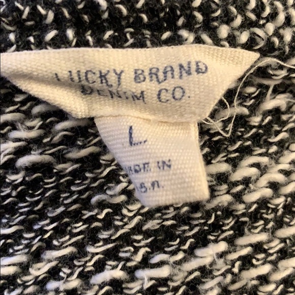 Lucky Brand Black & Grey Mesh Crew Neck Sweater - Picture 5 of 5
